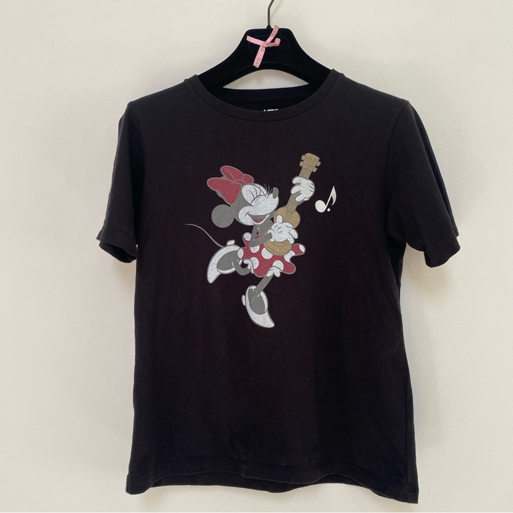 Uniqlo Disney Black Minnie Mouse Cotton T-Shirt XS
